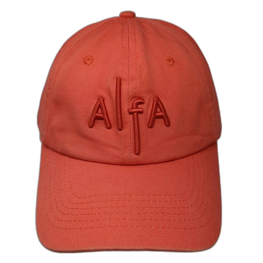 ALFA Baseball Cap Orange Slideback Hat OS Adjustable 100% Cotton Embroidered